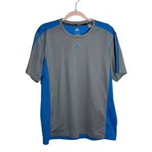 adidas Climalite crew neck blue short sleeve top